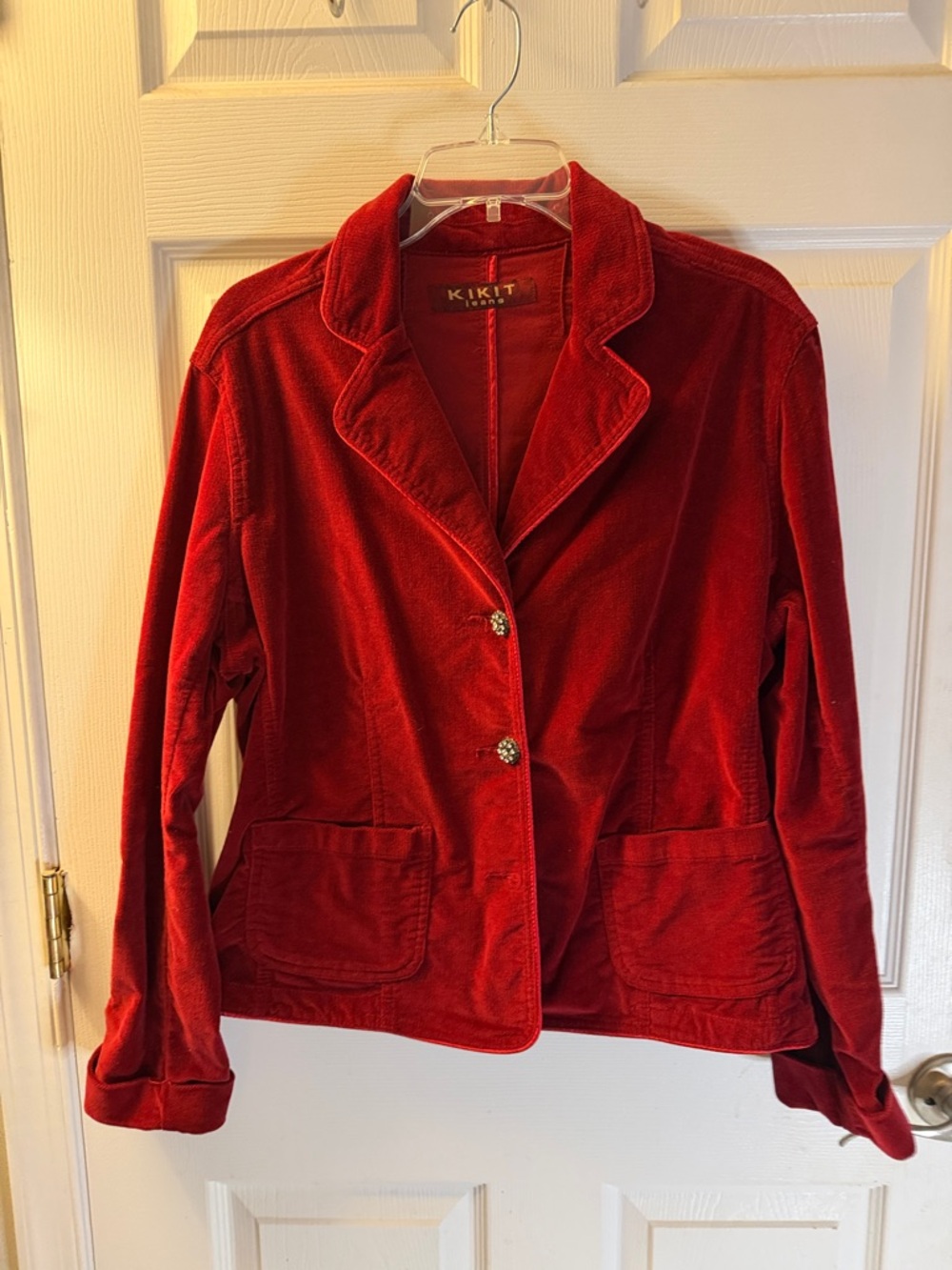 Kiki T Red Corduroy Blazer Jacket